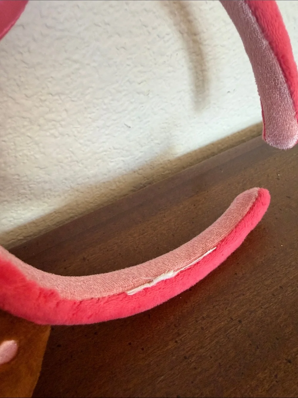 Disney Parks Munchlings Plush Pink Strawberry Cupcake Polka Dot Bow Headband